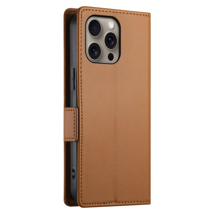 For iPhone 16 Pro Max Side Buckle Magnetic Frosted Leather Phone Case