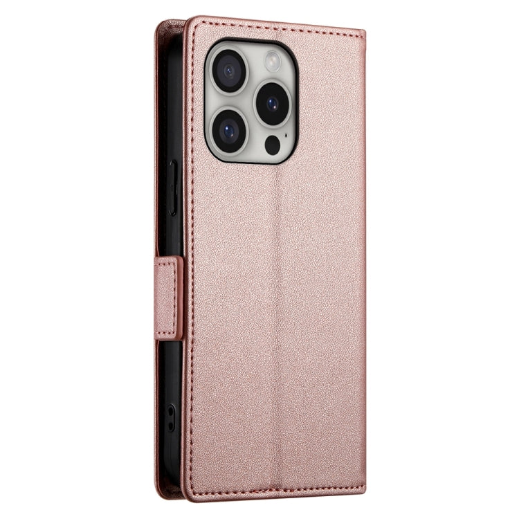 For iPhone 16 Pro Side Buckle Magnetic Frosted Leather Phone Case