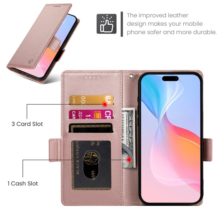 For iPhone 16 Pro Side Buckle Magnetic Frosted Leather Phone Case