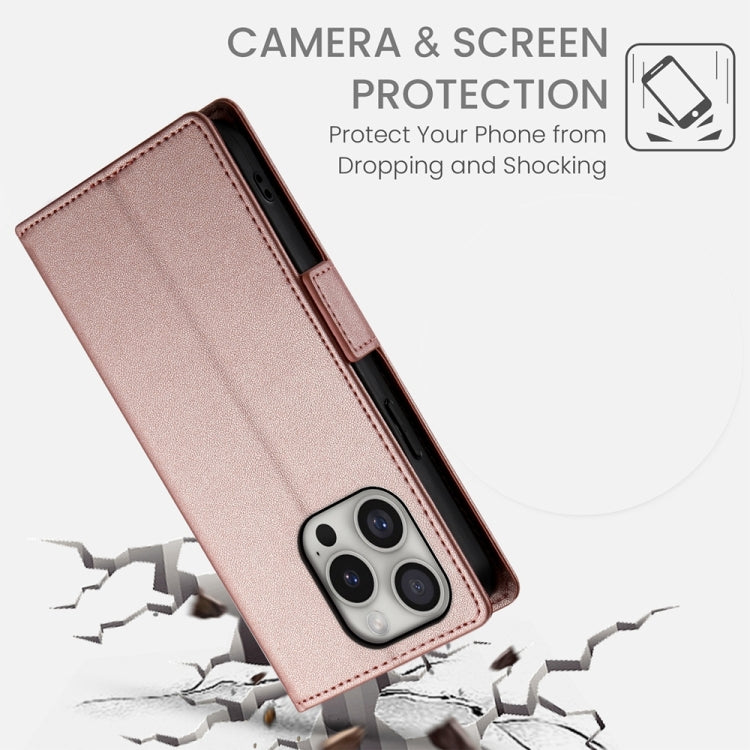 For iPhone 16 Pro Side Buckle Magnetic Frosted Leather Phone Case