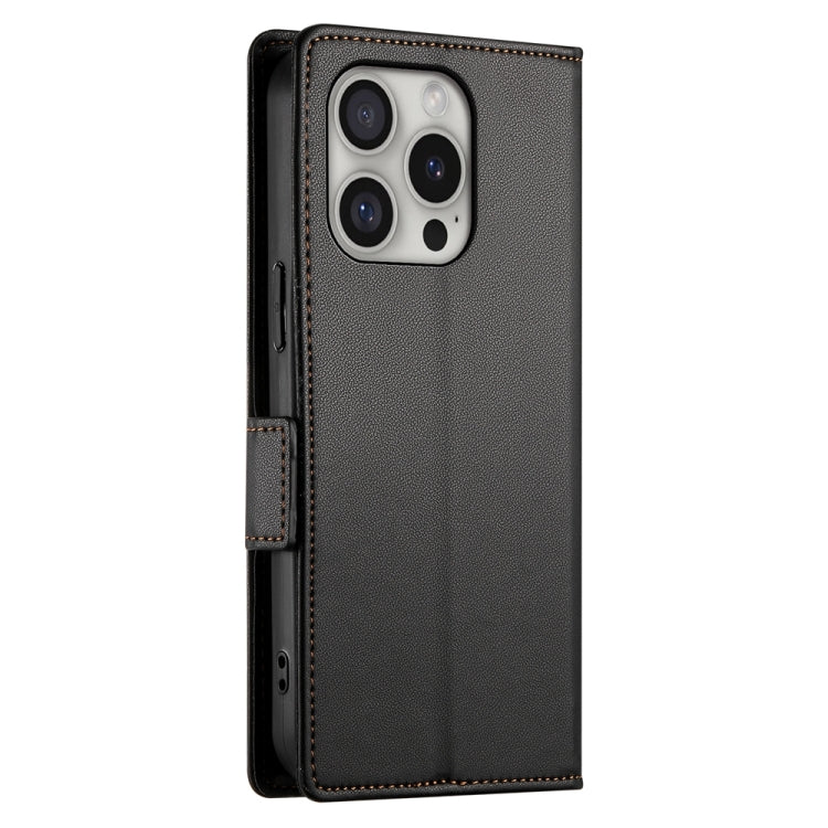 For iPhone 16 Pro Side Buckle Magnetic Frosted Leather Phone Case