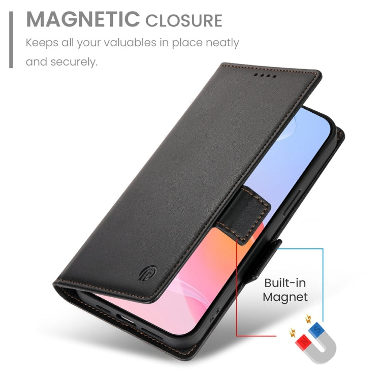 For iPhone 16 Pro Side Buckle Magnetic Frosted Leather Phone Case