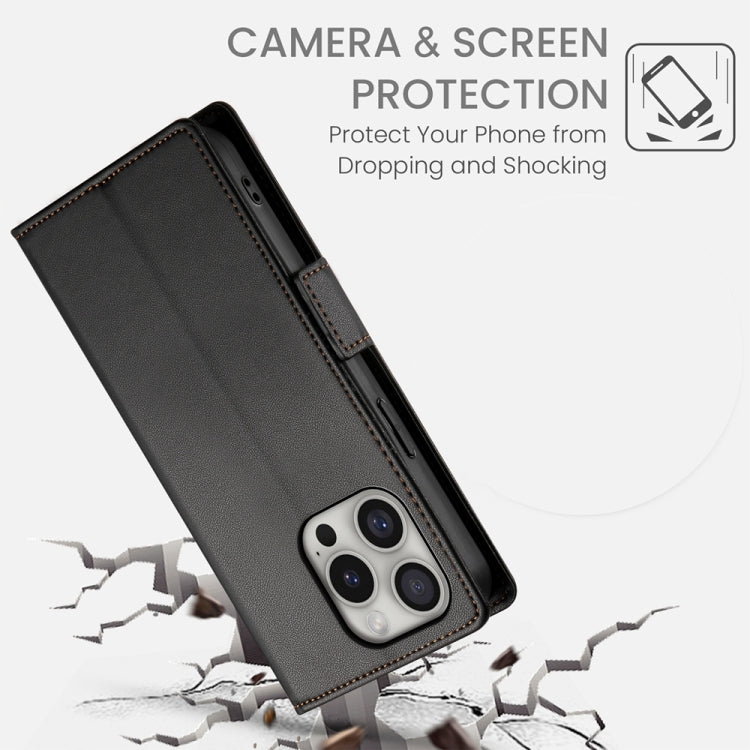 For iPhone 16 Pro Side Buckle Magnetic Frosted Leather Phone Case