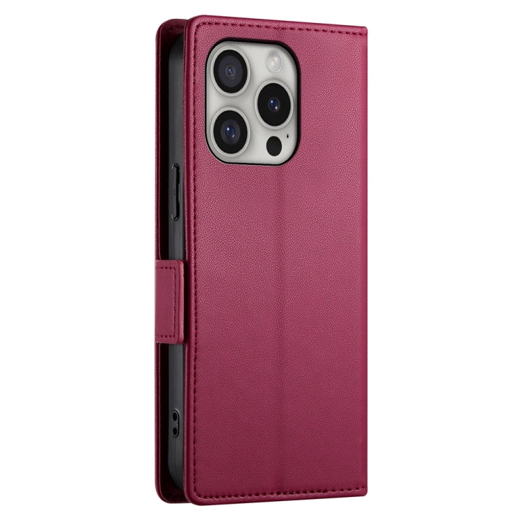 For iPhone 16 Pro Side Buckle Magnetic Frosted Leather Phone Case