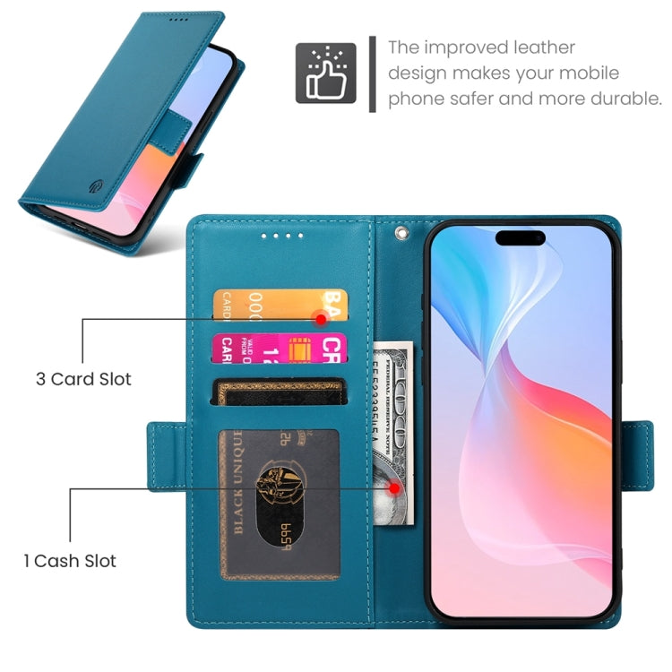 For iPhone 16 Pro Side Buckle Magnetic Frosted Leather Phone Case