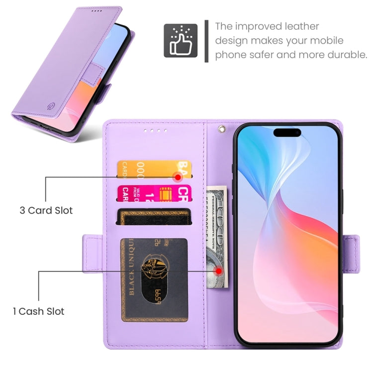 For iPhone 16 Pro Side Buckle Magnetic Frosted Leather Phone Case