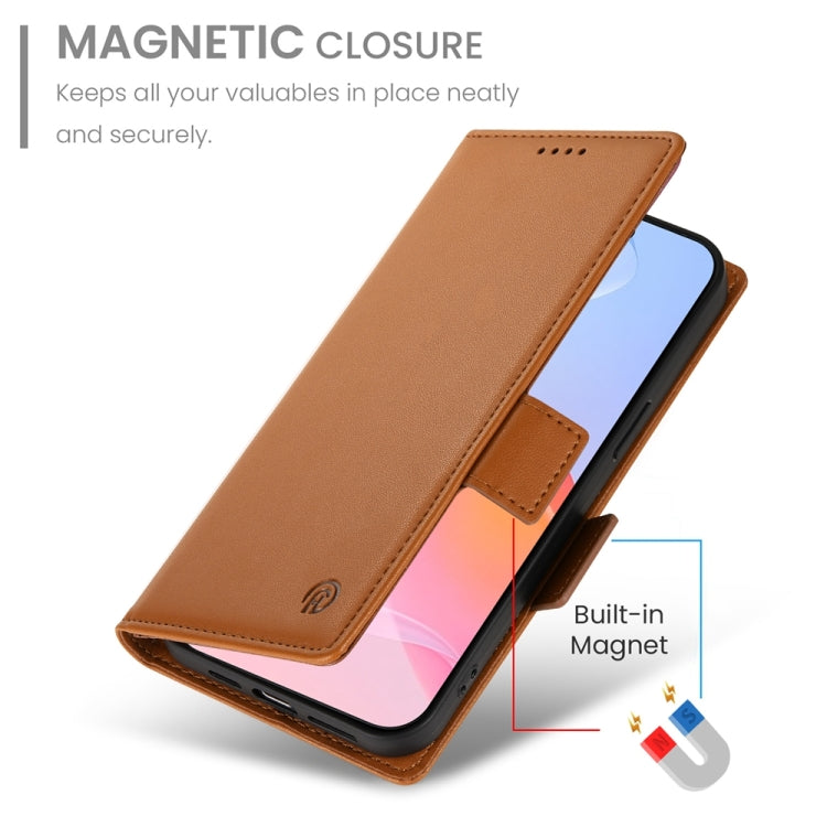 For iPhone 16 Pro Side Buckle Magnetic Frosted Leather Phone Case