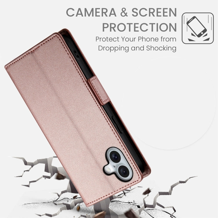 For iPhone 16 Plus Side Buckle Magnetic Frosted Leather Phone Case