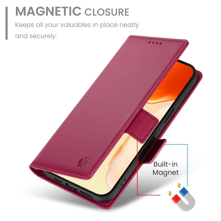 For iPhone 16 Plus Side Buckle Magnetic Frosted Leather Phone Case