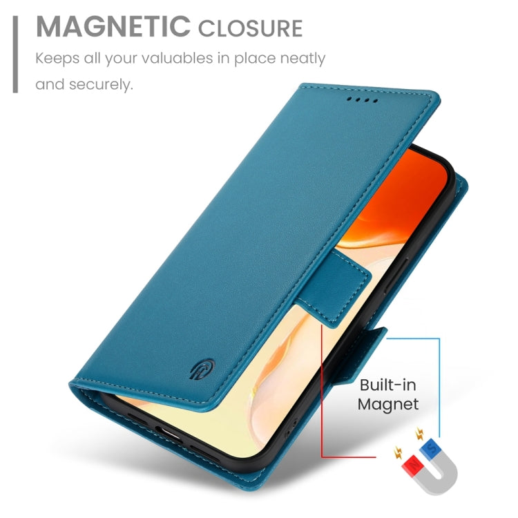 For iPhone 16 Plus Side Buckle Magnetic Frosted Leather Phone Case