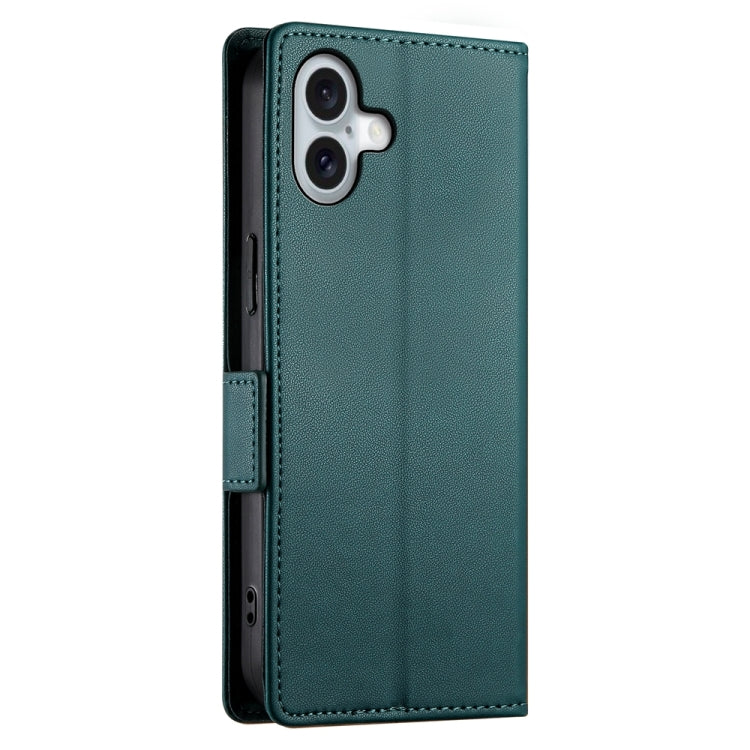 For iPhone 16 Plus Side Buckle Magnetic Frosted Leather Phone Case