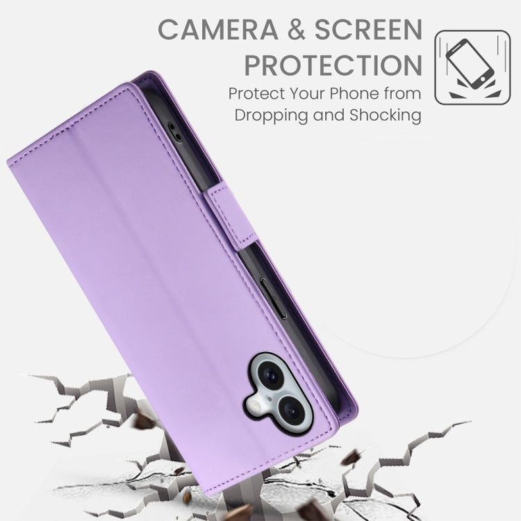 For iPhone 16 Plus Side Buckle Magnetic Frosted Leather Phone Case