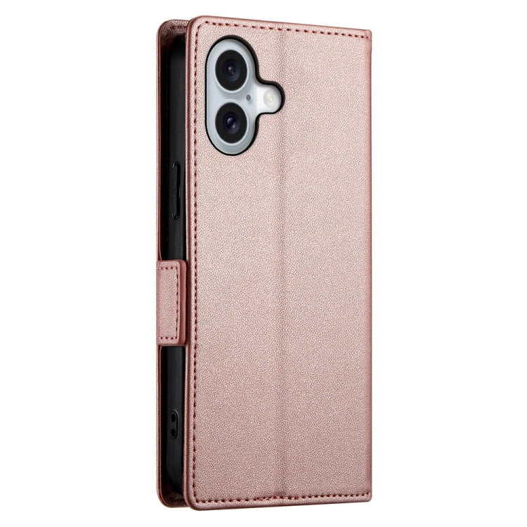 For iPhone 16 Side Buckle Magnetic Frosted Leather Phone Case