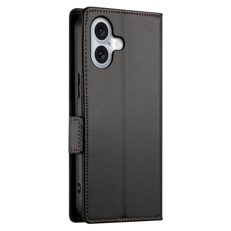 For iPhone 16 Side Buckle Magnetic Frosted Leather Phone Case