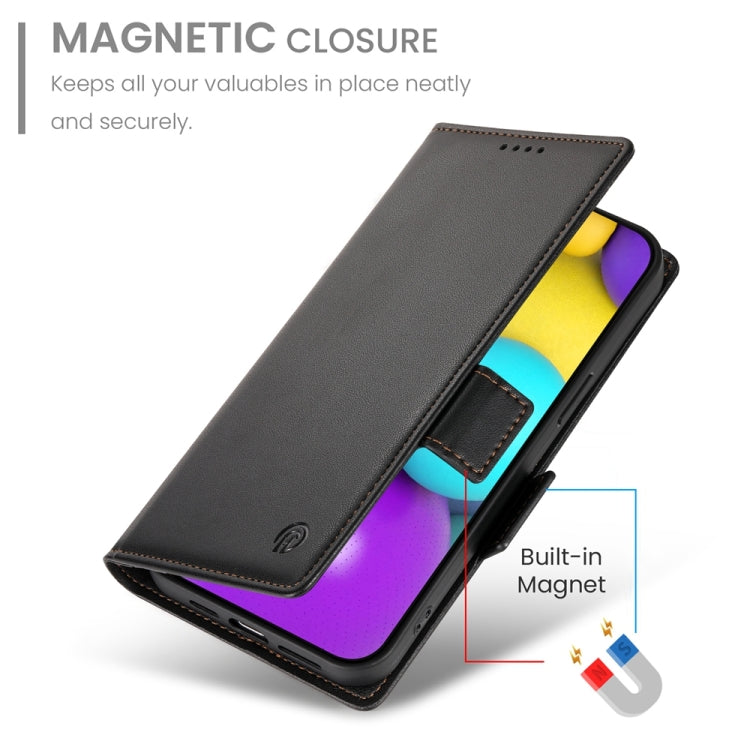 For iPhone 16 Side Buckle Magnetic Frosted Leather Phone Case