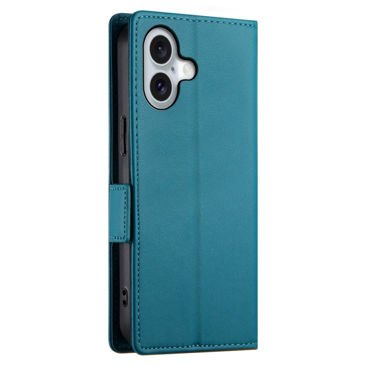 For iPhone 16 Side Buckle Magnetic Frosted Leather Phone Case