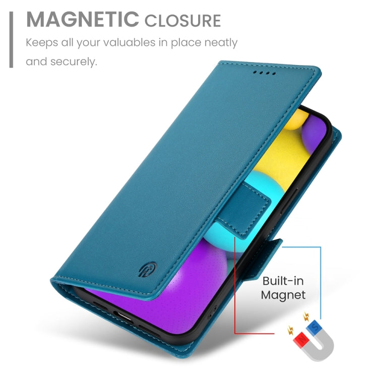 For iPhone 16 Side Buckle Magnetic Frosted Leather Phone Case