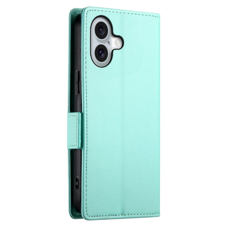 For iPhone 16 Side Buckle Magnetic Frosted Leather Phone Case