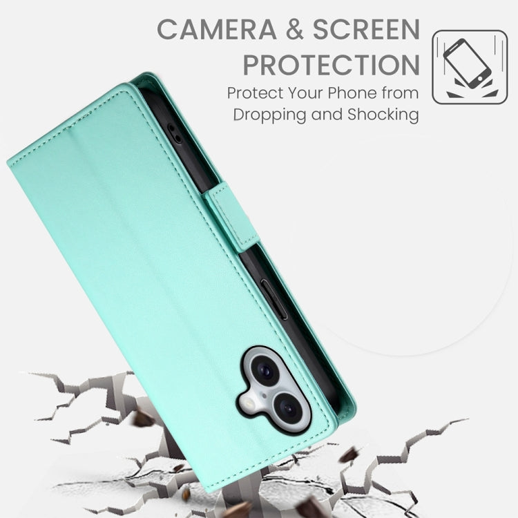 For iPhone 16 Side Buckle Magnetic Frosted Leather Phone Case
