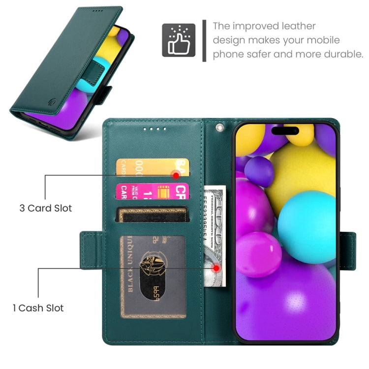 For iPhone 16 Side Buckle Magnetic Frosted Leather Phone Case