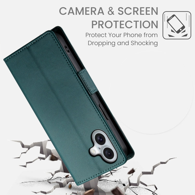For iPhone 16 Side Buckle Magnetic Frosted Leather Phone Case