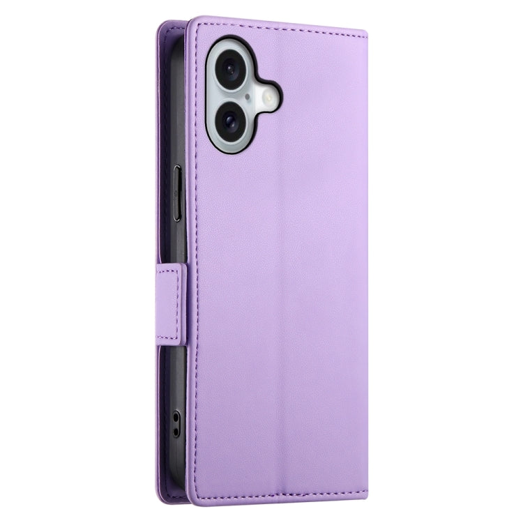 For iPhone 16 Side Buckle Magnetic Frosted Leather Phone Case