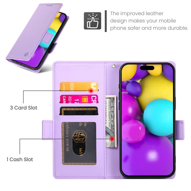 For iPhone 16 Side Buckle Magnetic Frosted Leather Phone Case