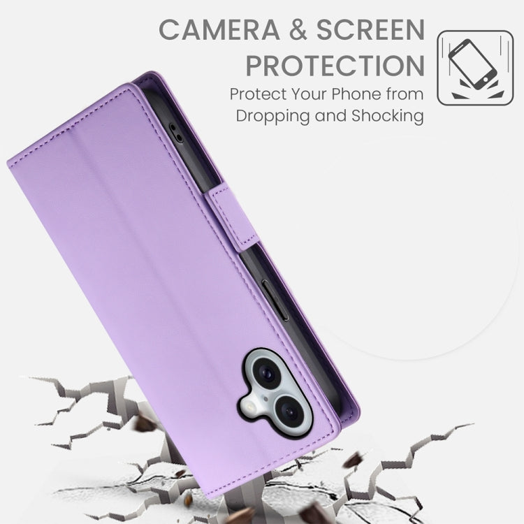 For iPhone 16 Side Buckle Magnetic Frosted Leather Phone Case