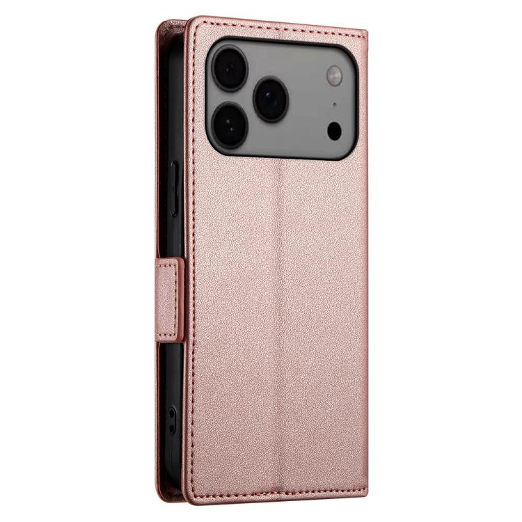 For iPhone 17 Pro Max Side Buckle Magnetic Frosted Leather Phone Case