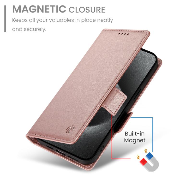 For iPhone 17 Pro Max Side Buckle Magnetic Frosted Leather Phone Case