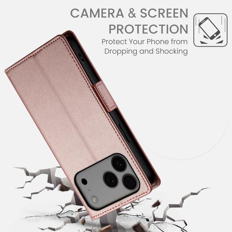 For iPhone 17 Pro Max Side Buckle Magnetic Frosted Leather Phone Case