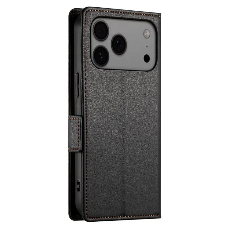 For iPhone 17 Pro Max Side Buckle Magnetic Frosted Leather Phone Case