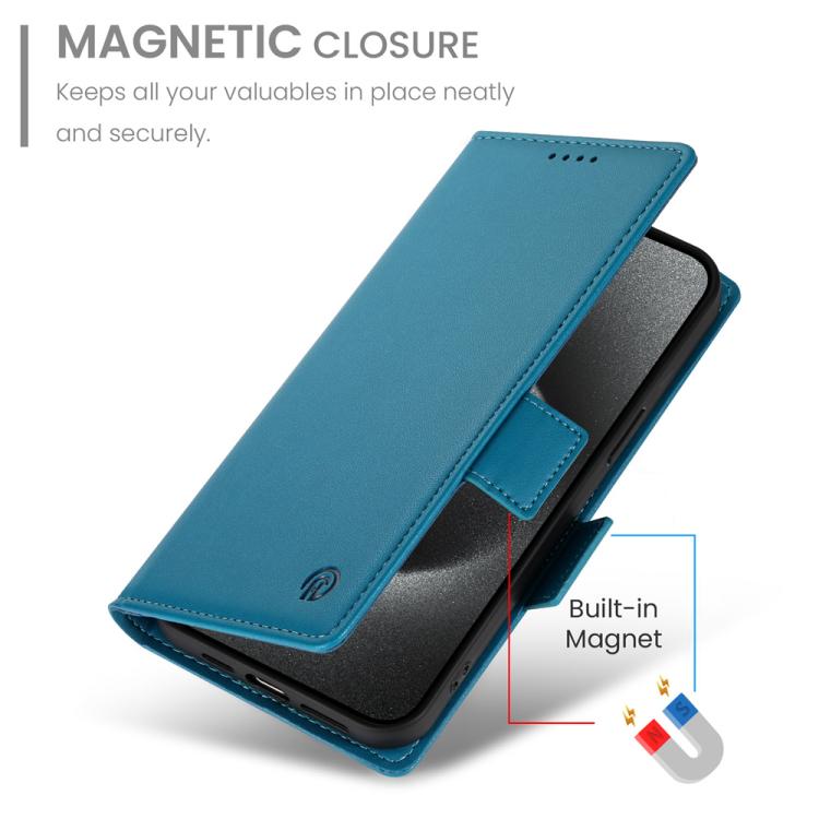 For iPhone 17 Pro Max Side Buckle Magnetic Frosted Leather Phone Case