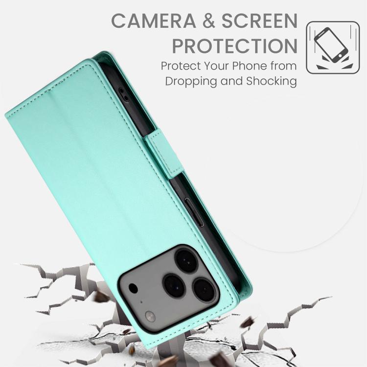 For iPhone 17 Pro Max Side Buckle Magnetic Frosted Leather Phone Case