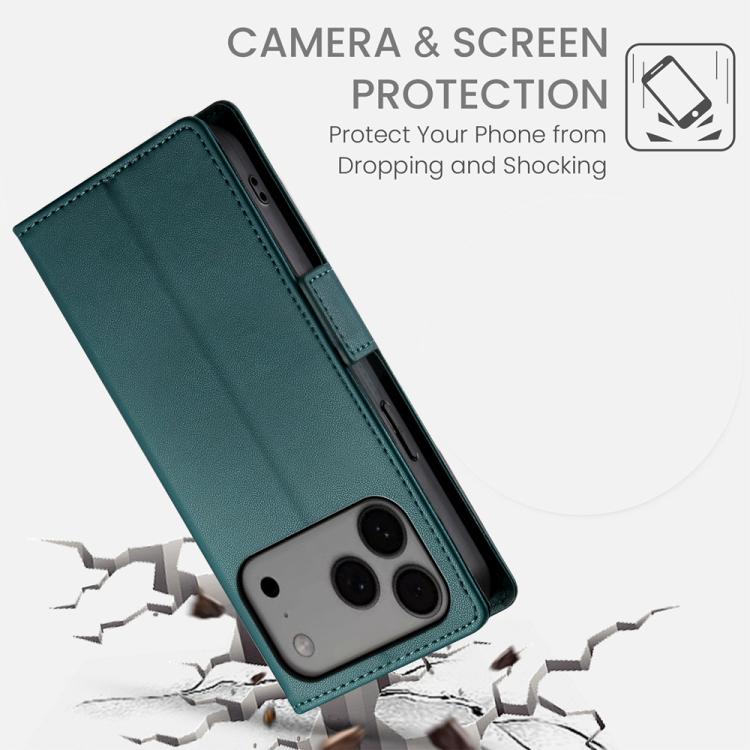 For iPhone 17 Pro Max Side Buckle Magnetic Frosted Leather Phone Case