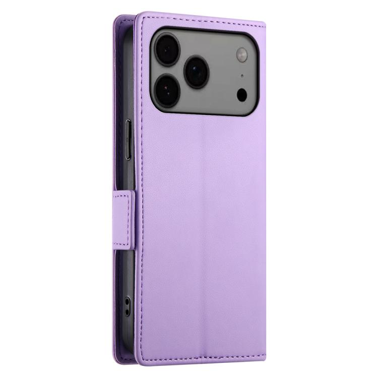 For iPhone 17 Pro Max Side Buckle Magnetic Frosted Leather Phone Case