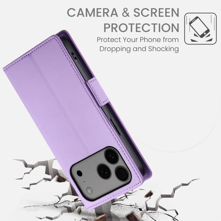 For iPhone 17 Pro Max Side Buckle Magnetic Frosted Leather Phone Case