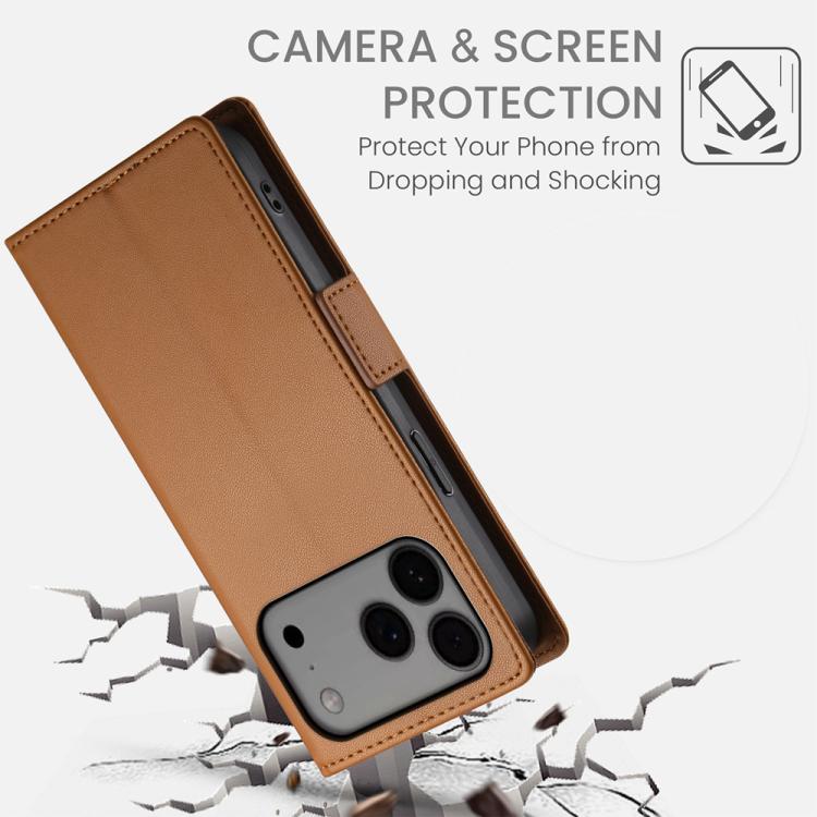 For iPhone 17 Pro Max Side Buckle Magnetic Frosted Leather Phone Case