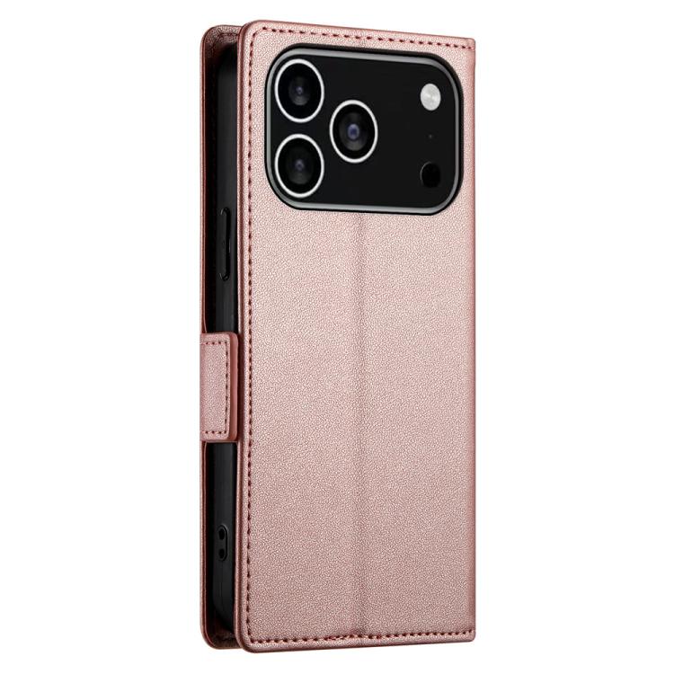 For iPhone 17 Pro Side Buckle Magnetic Frosted Leather Phone Case