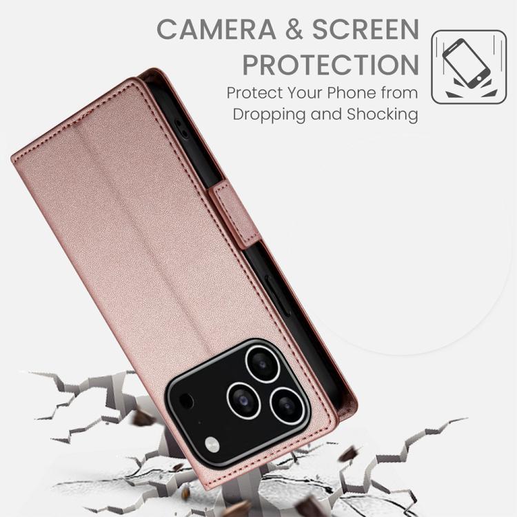 For iPhone 17 Pro Side Buckle Magnetic Frosted Leather Phone Case