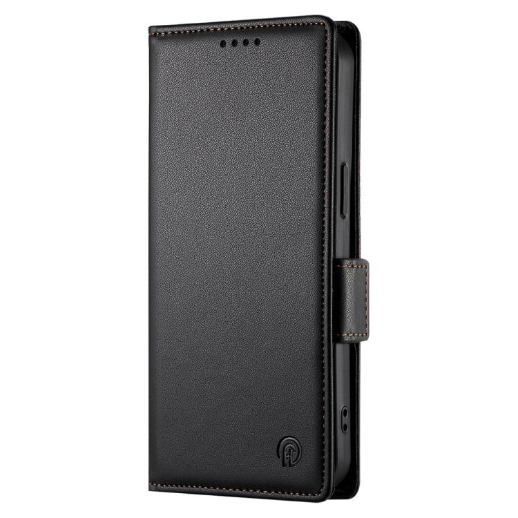 For iPhone 17 Pro Side Buckle Magnetic Frosted Leather Phone Case