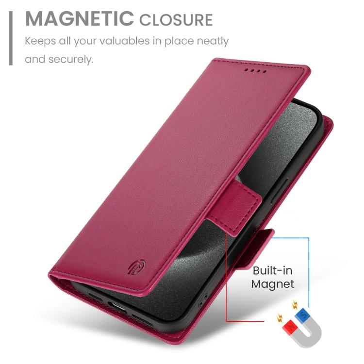 For iPhone 17 Pro Side Buckle Magnetic Frosted Leather Phone Case