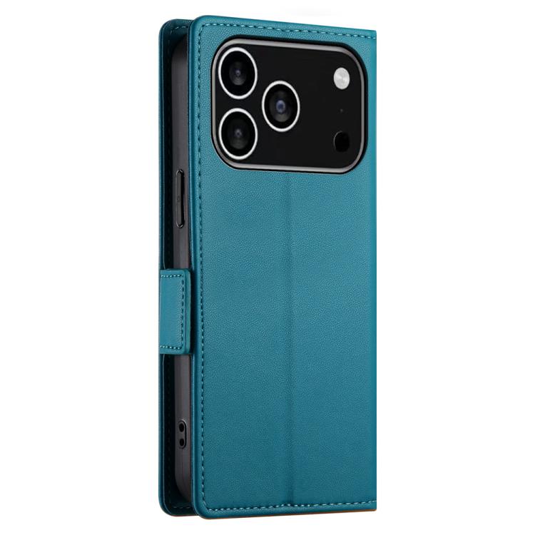 For iPhone 17 Pro Side Buckle Magnetic Frosted Leather Phone Case