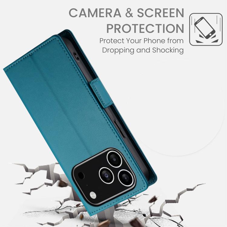 For iPhone 17 Pro Side Buckle Magnetic Frosted Leather Phone Case