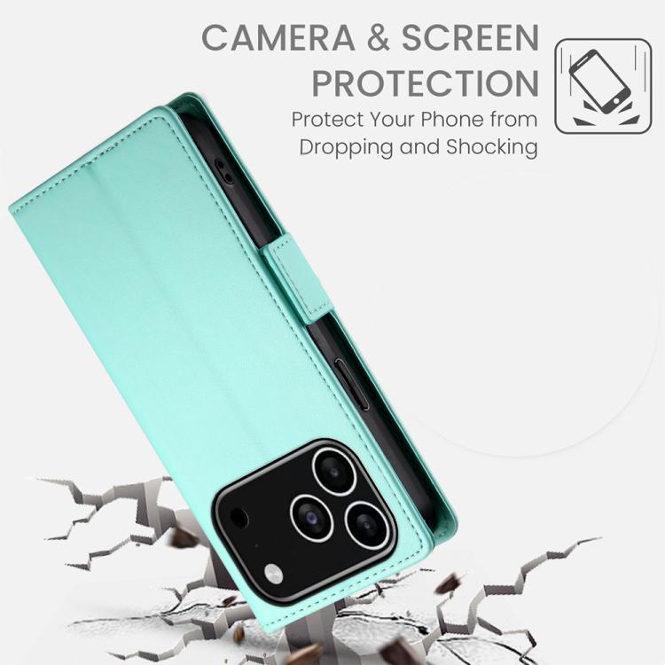 For iPhone 17 Pro Side Buckle Magnetic Frosted Leather Phone Case
