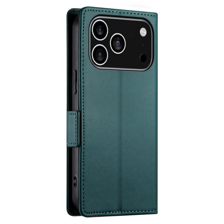 For iPhone 17 Pro Side Buckle Magnetic Frosted Leather Phone Case