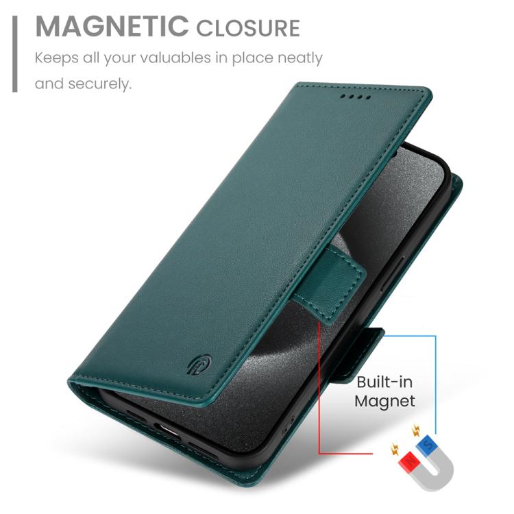 For iPhone 17 Pro Side Buckle Magnetic Frosted Leather Phone Case
