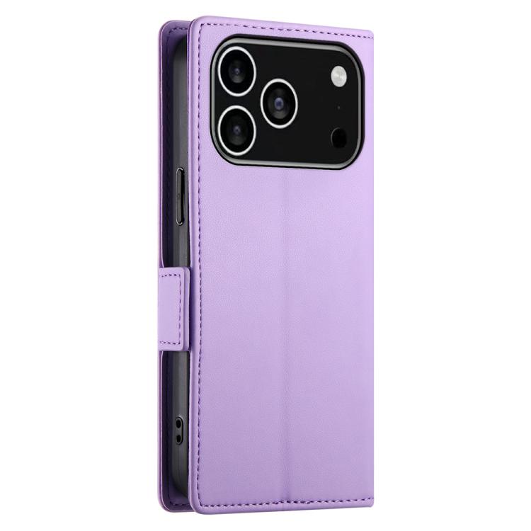 For iPhone 17 Pro Side Buckle Magnetic Frosted Leather Phone Case