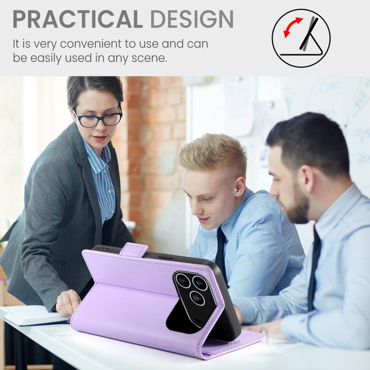 For iPhone 17 Pro Side Buckle Magnetic Frosted Leather Phone Case