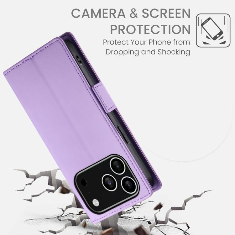 For iPhone 17 Pro Side Buckle Magnetic Frosted Leather Phone Case